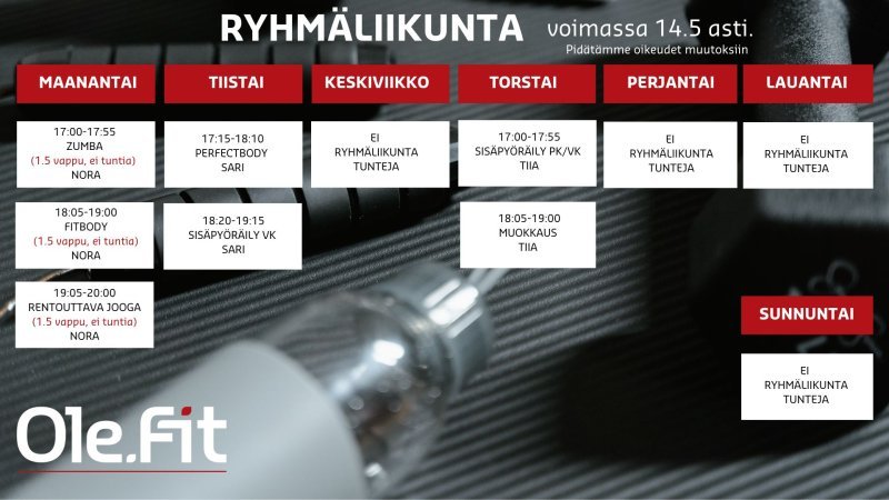 Ryhmäliikunta Tervakoski